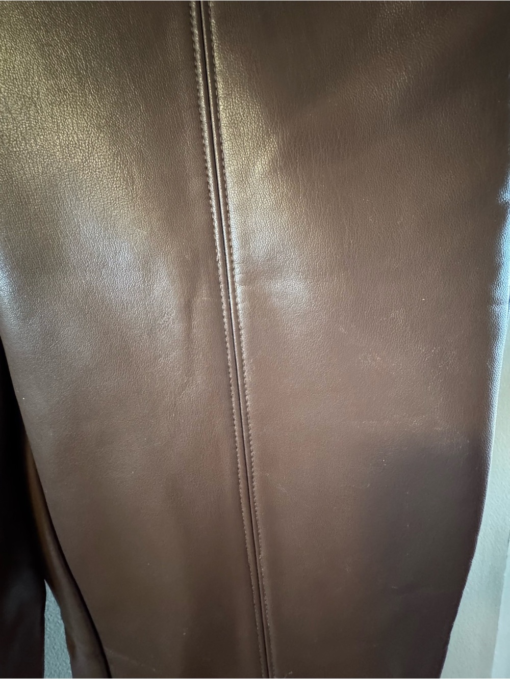 Vegan Leather High-Waist Leggings in Rich Brown - Picture 3 of 3